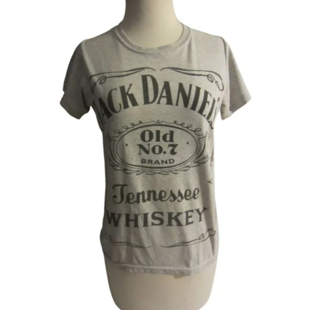 Jack Daniel’s Tennessee Whiskey Graphic Tee Gray Vintage Style T-Shirt Size S - Picture 3 of 7